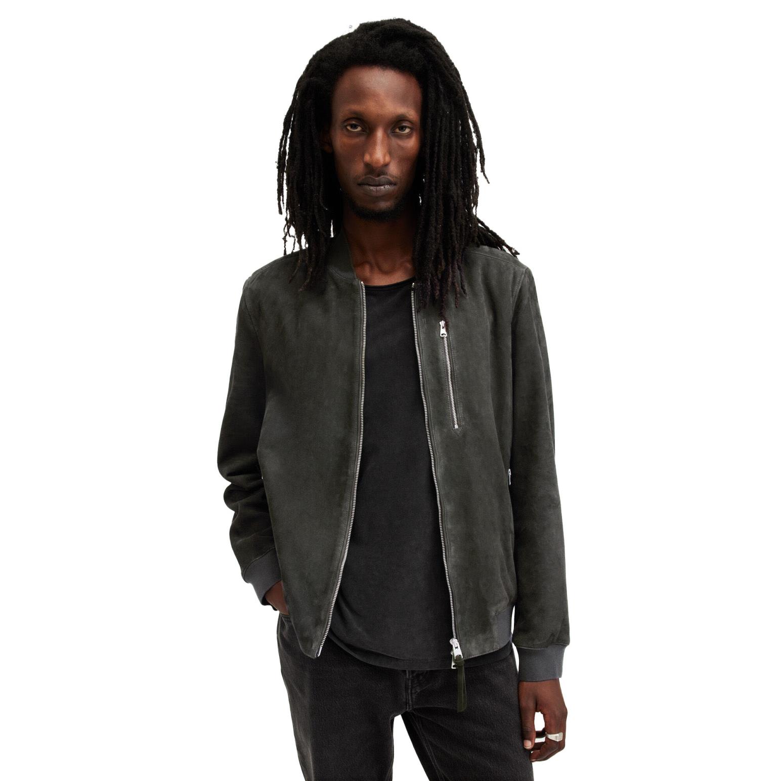 AllSaints Kemble Suede Bomber Jacket